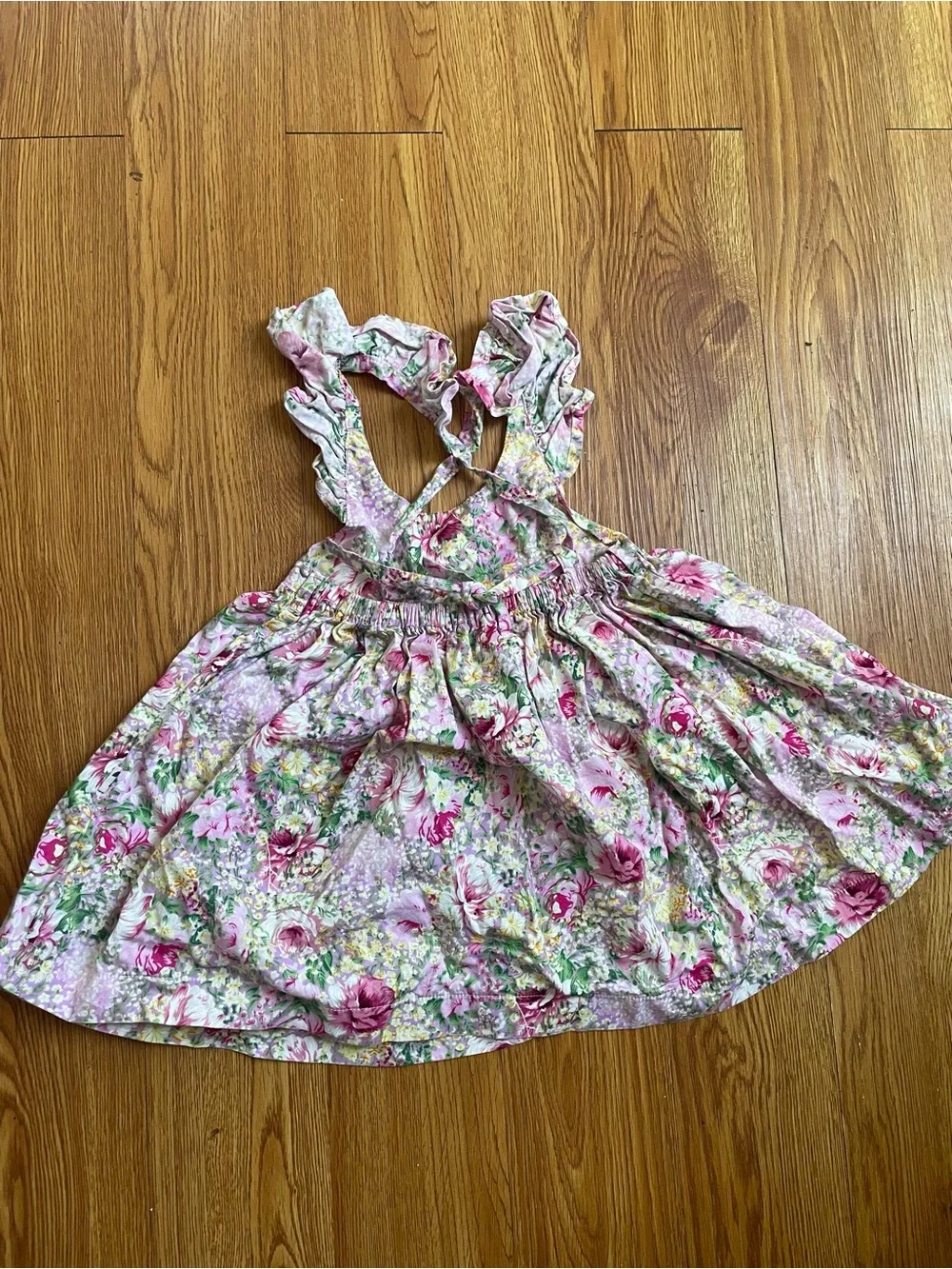 Lacey Lane  Floral Toddler Dress with Pink Sneakers